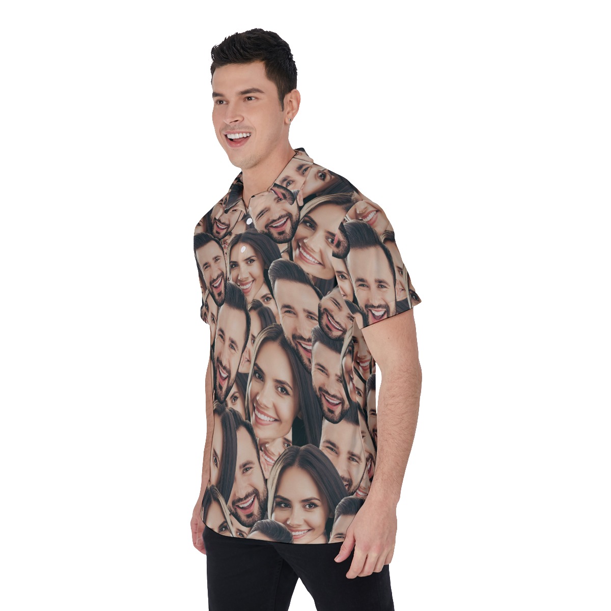 Custom 2 Faces Men's Hawaiian Polo Shirt