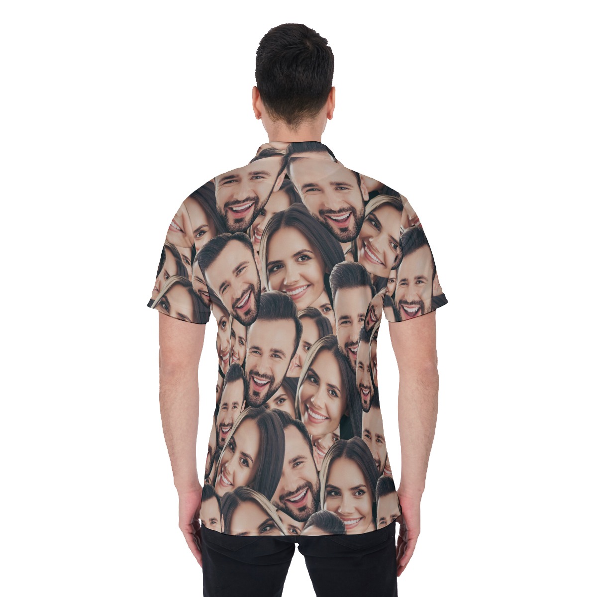 Custom 2 Faces Men's Hawaiian Polo Shirt