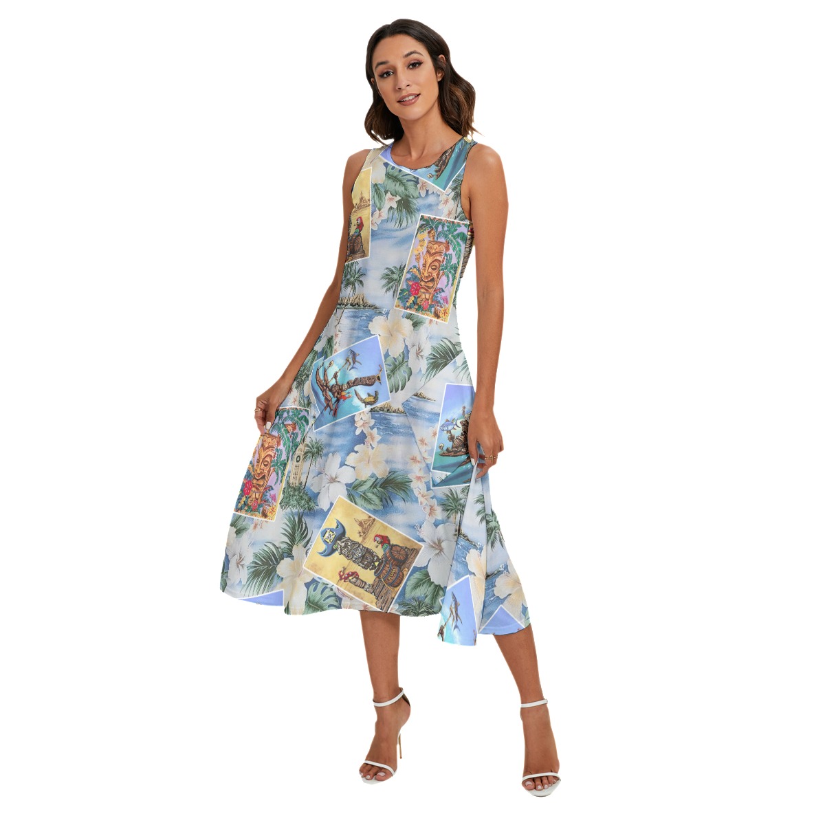 Cute Hawaiian Tiki Tropical Summer Dress