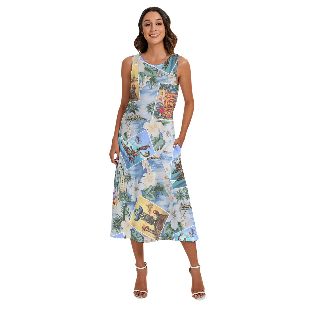 Cute Hawaiian Tiki Tropical Summer Dress