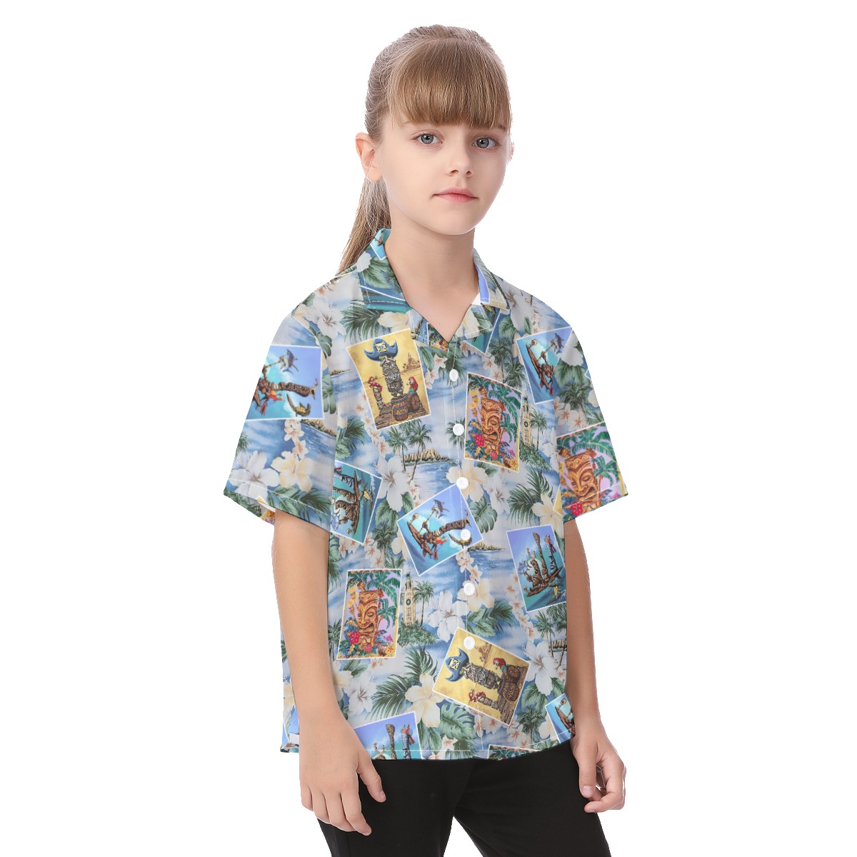 Cute Tiki Tropical Aloha Shirt For Kids