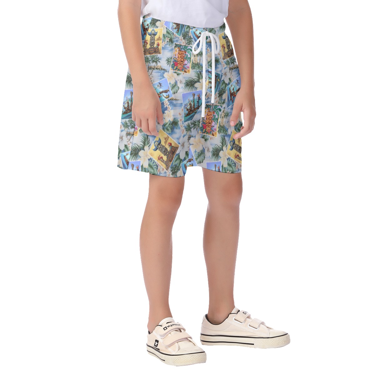 Kid's Tiki Floral Hawaiian Summer Shorts