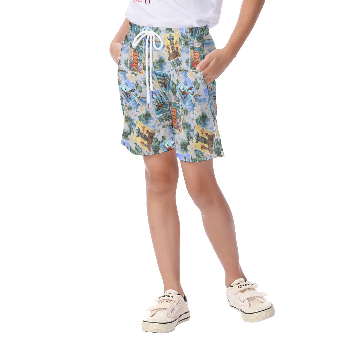 Kid's Tiki Floral Hawaiian Summer Shorts