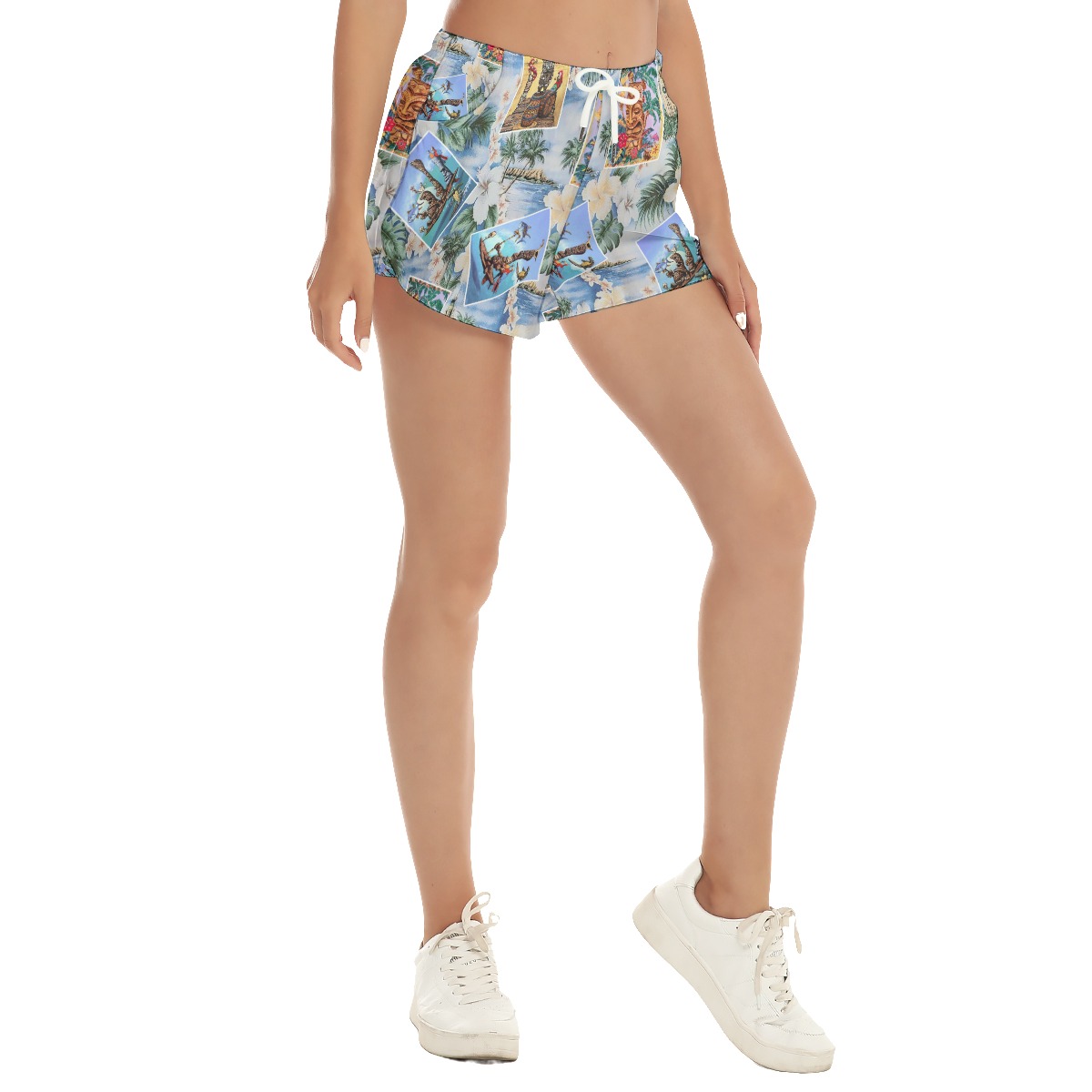 Cool Tiki Floral Summer Beach Shorts For Women