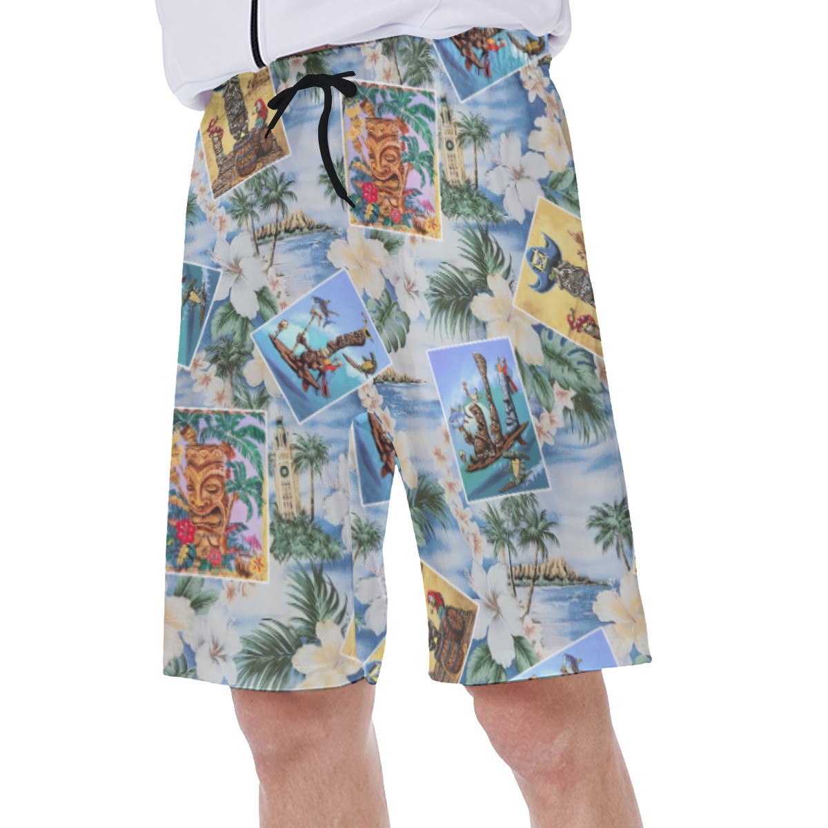 Cute Tiki Tropical Hawaiian Swim Trunks For Men