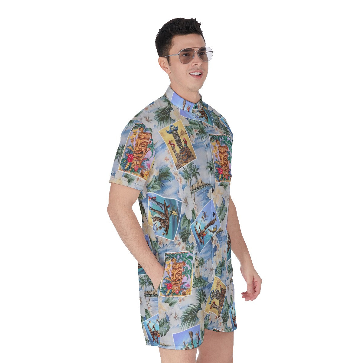 Tropical Tiki Hawaiian Men's Romper