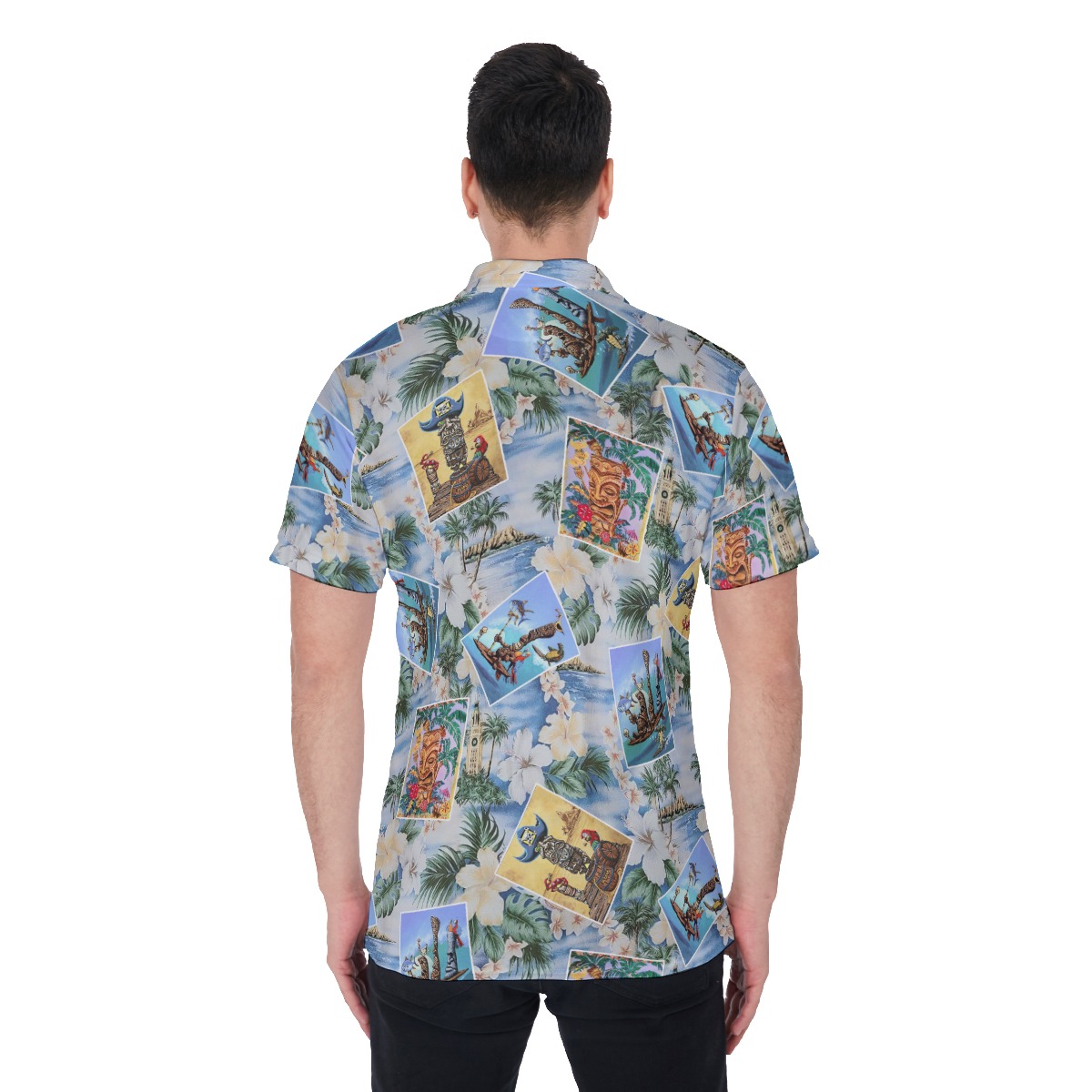 Tiki Tropical Hawaiian Golf Shirt For Men
