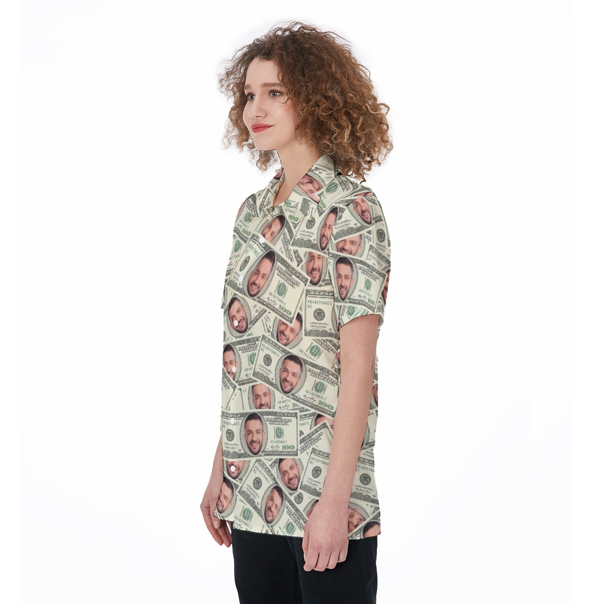 Funny Custom Face On Money Women's Hawaiian Shirt