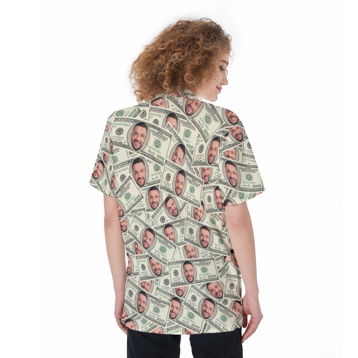 Funny Custom Face On Money Women's Hawaiian Shirt