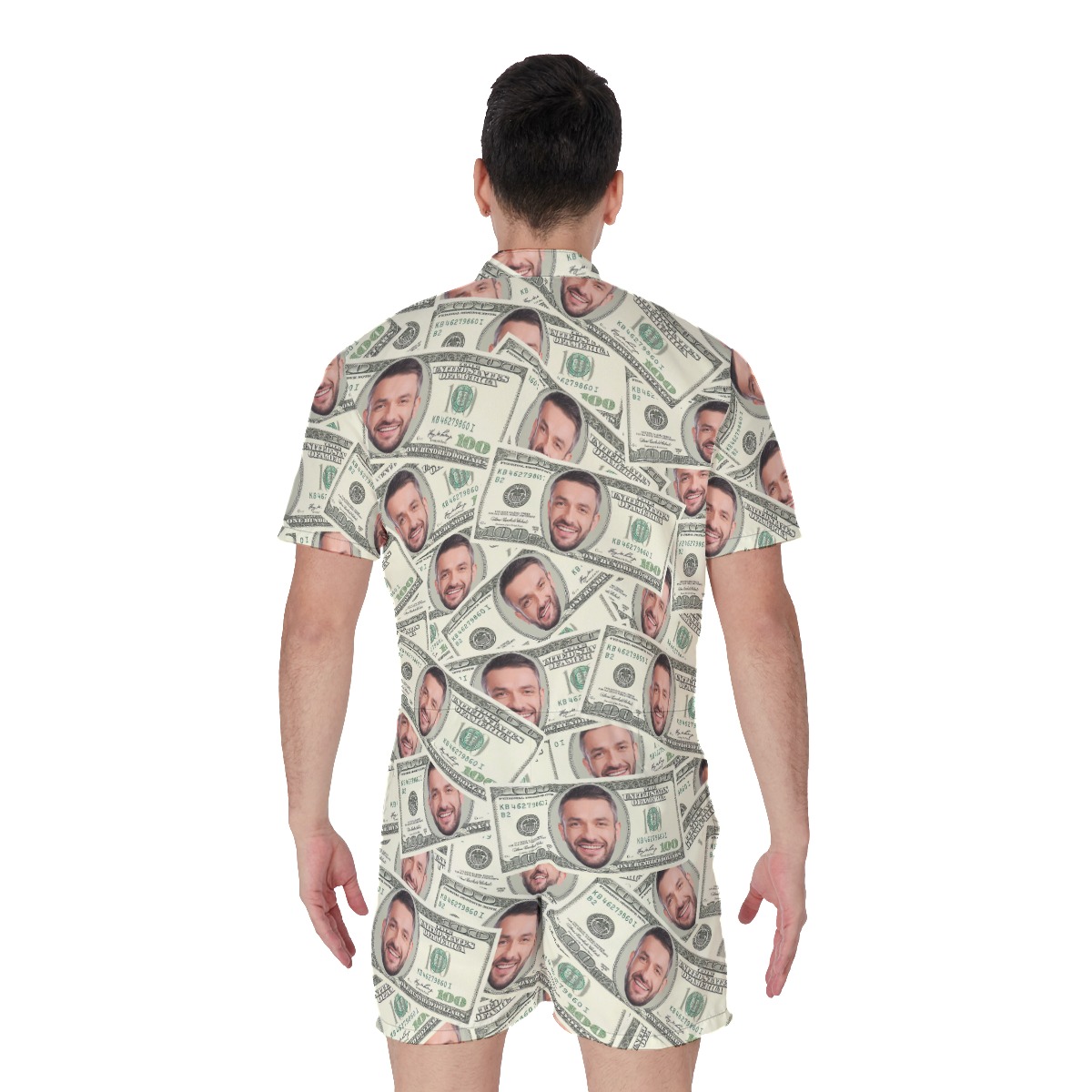 Funny Custom Face Money Hawaiian Romper For Men