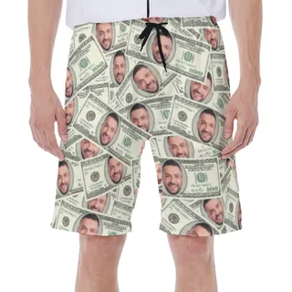 Cool Custom Face Money Hawaiian Swimwear For Men
