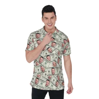 Unique Custom Face On Money Hawaiian Polo Shirt
