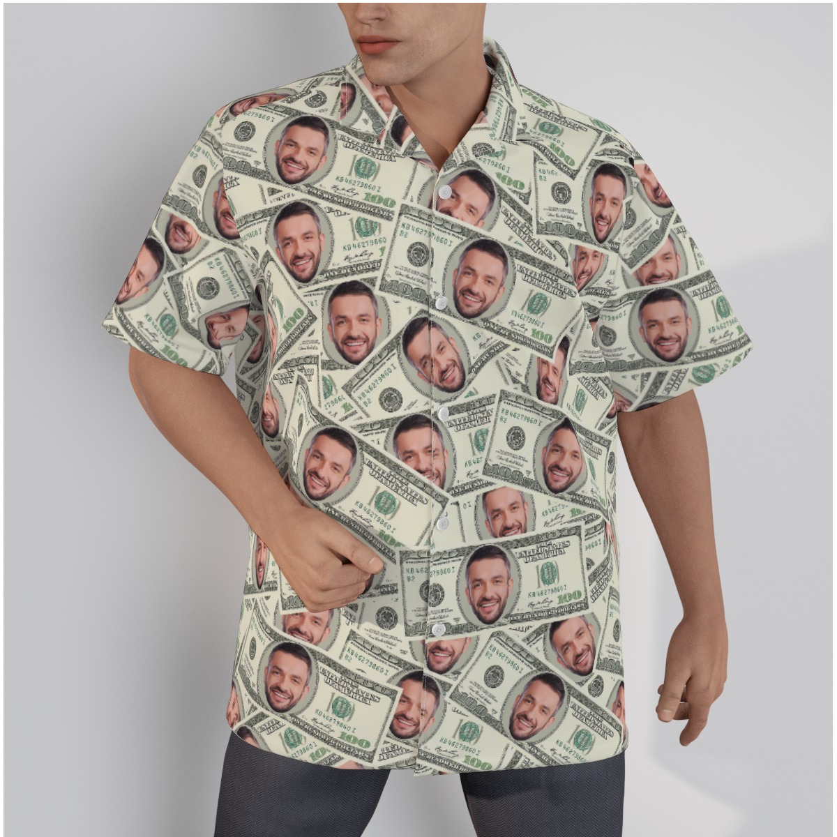 Funny Custom Face Money Hawaiian Shirt - variant image 1