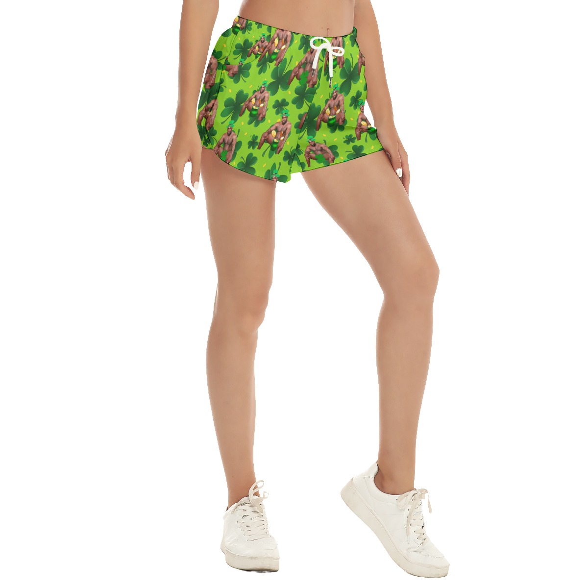 Funny Barry Wood Lucky Charm Hawaiian Beach Shorts For Women - variant image 1