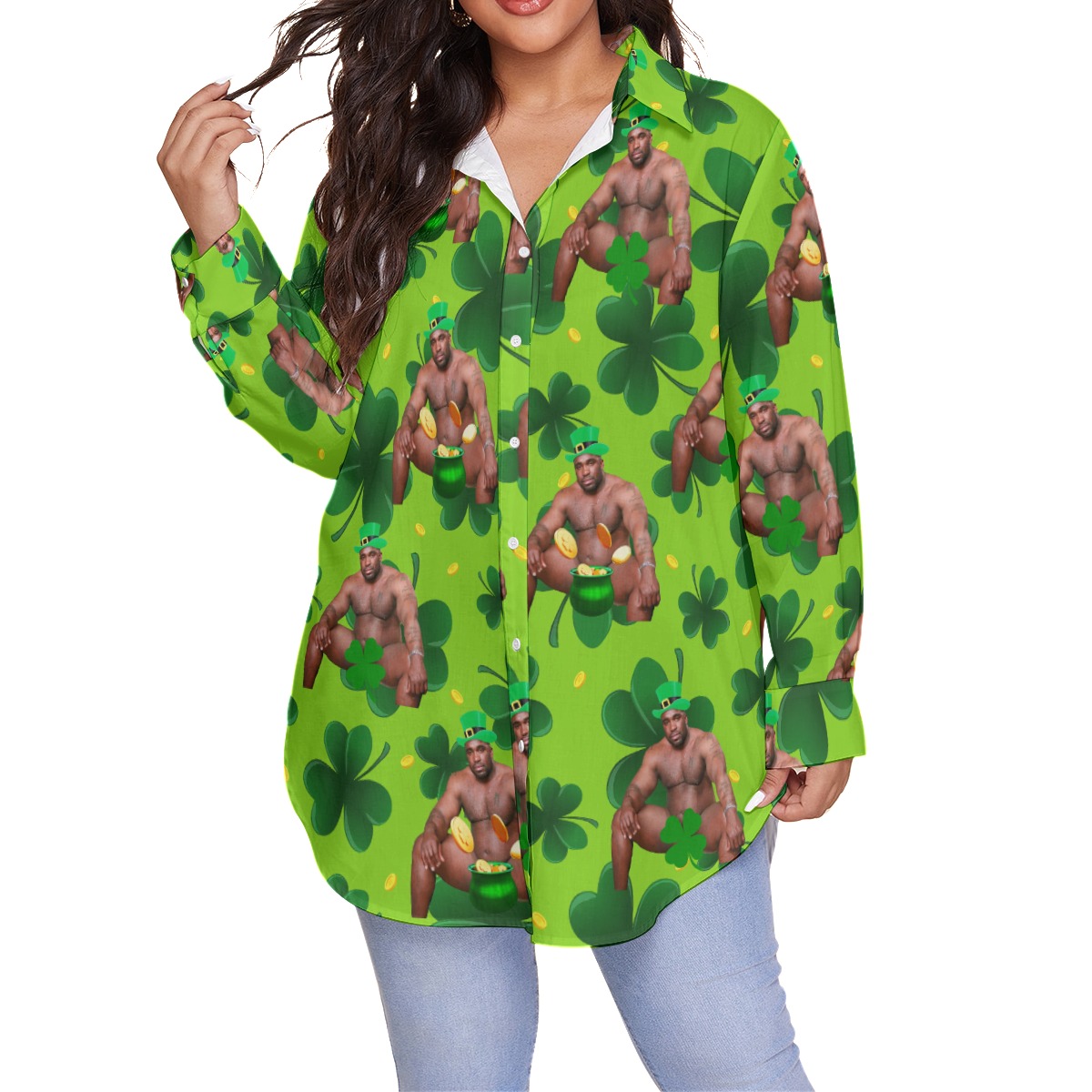 St Patrick Day Barry Wood Plus Size Hawaiian Shirt For Women - variant image 1