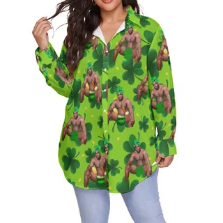 St Patrick Day Barry Wood Plus Size Hawaiian Shirt For Women