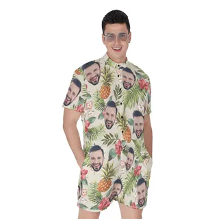 Custom Face Tropical Romper For Men
