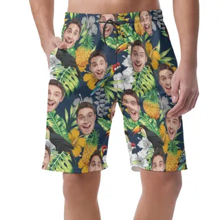 Tropical Custom Face Mix Parrots Men's Casual Shorts