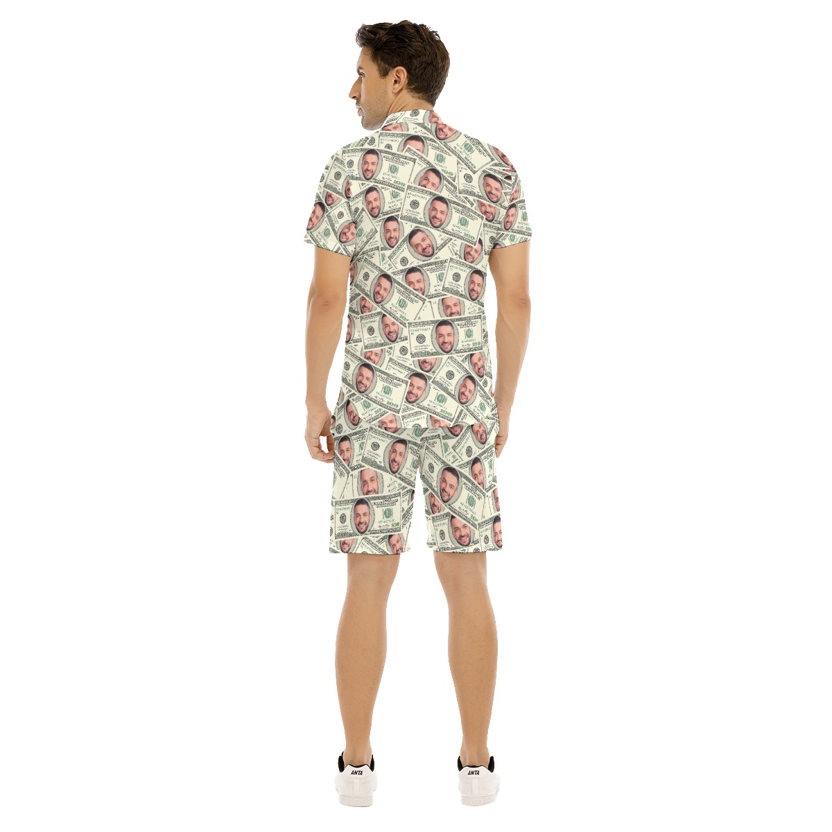 Set Custom Face On Dollars Hawaiian Shirt And Shorts For Men