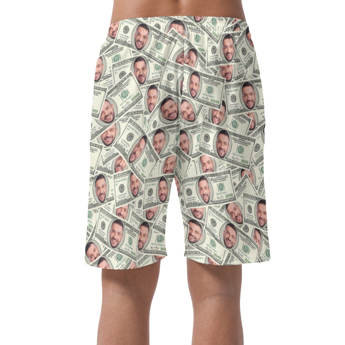 Funny Money Custom Face Hawaiian Summer Beach Shorts For Men