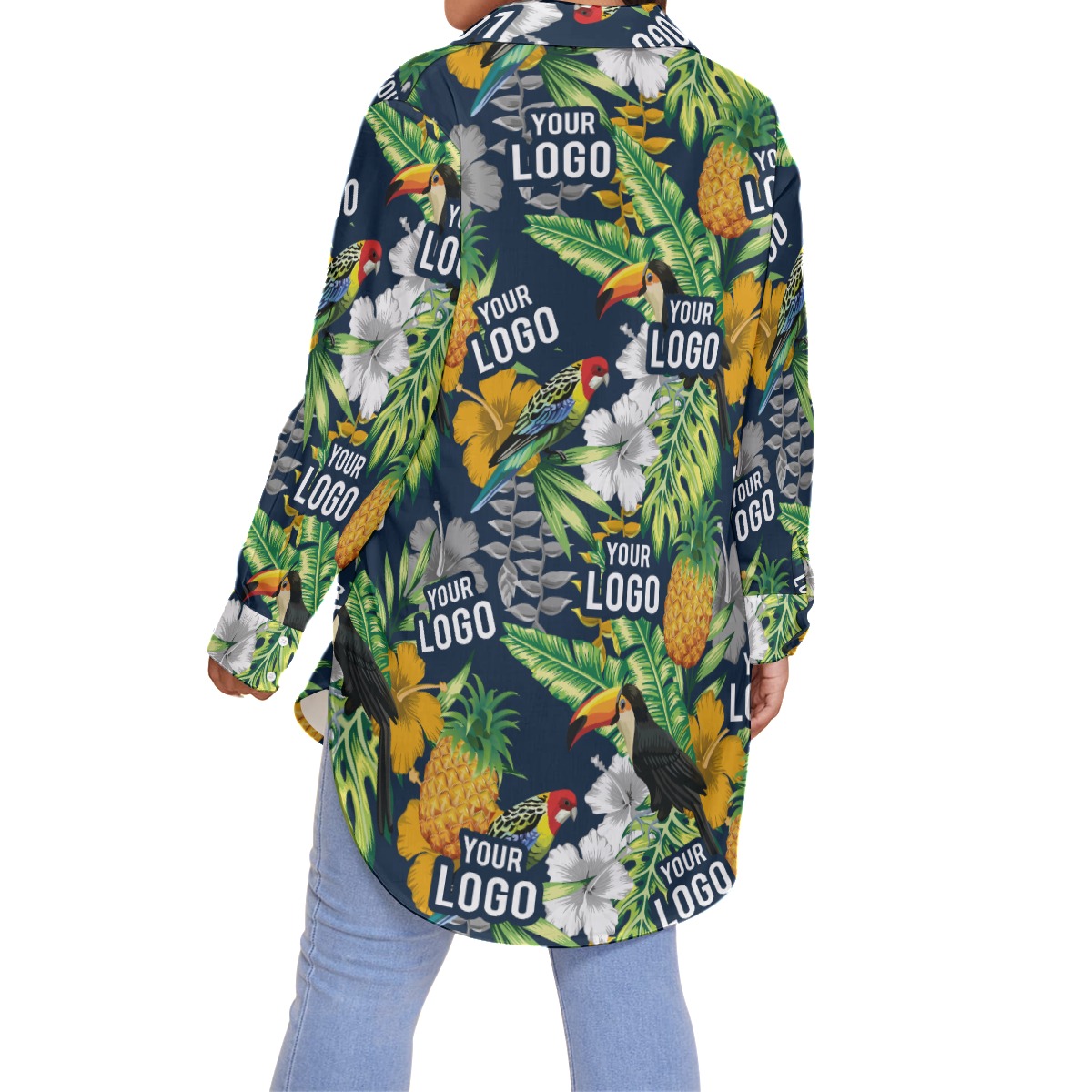 Custom Logo For Team Tropical Parrots Hawaiian Plus Size Shirt
