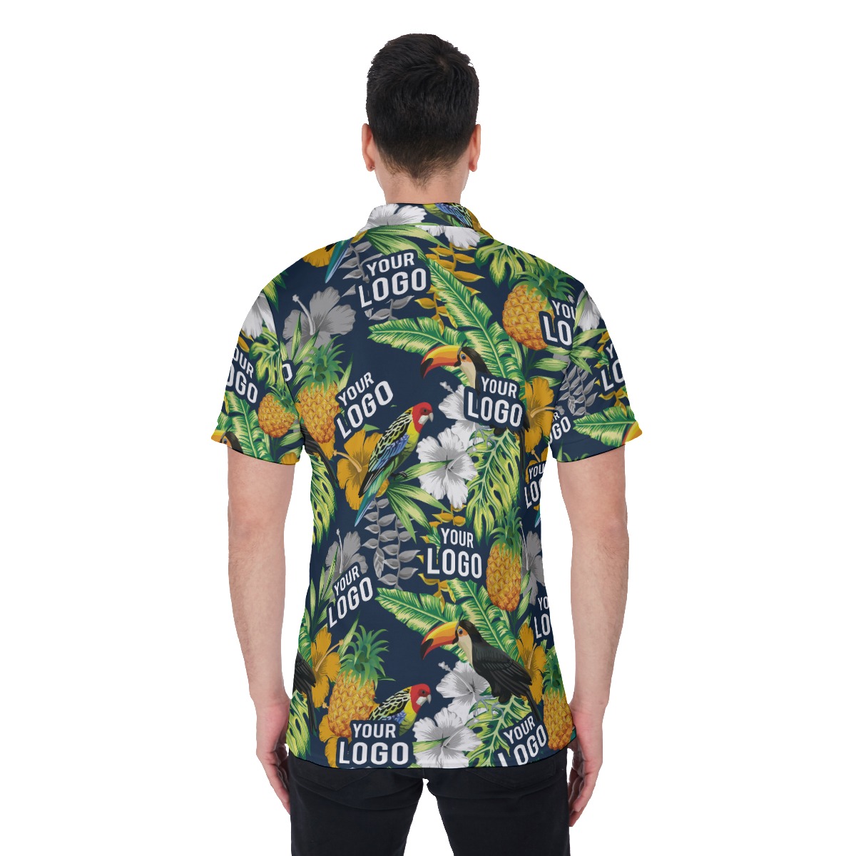 Unique Custom Logo For Team Tropical Hawaiian Polo Shirt