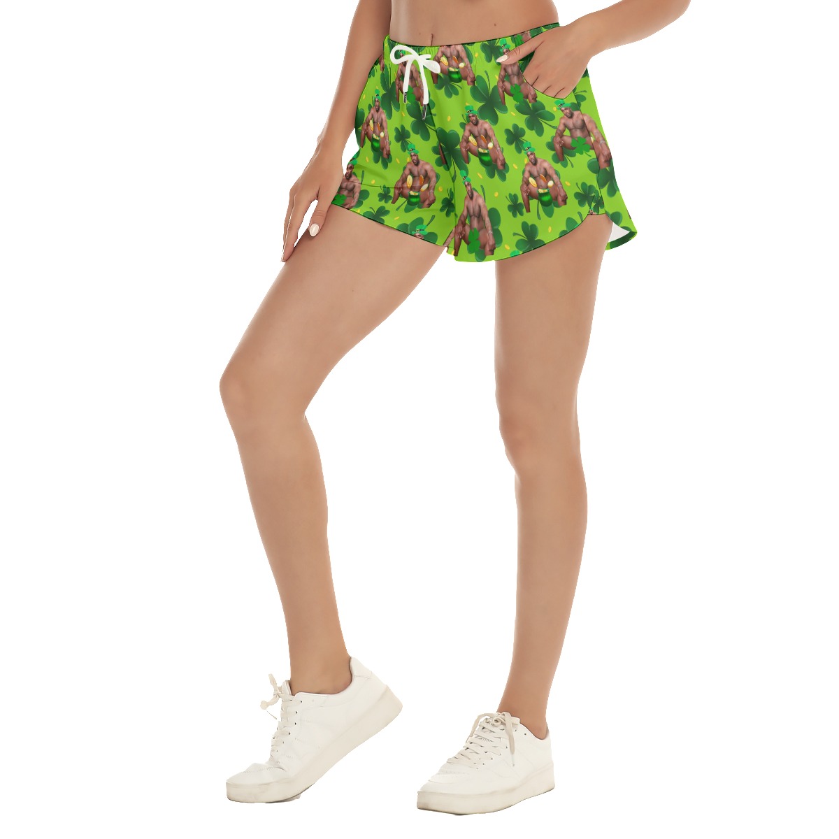 Funny Barry Wood Lucky Charm Hawaiian Beach Shorts For Women