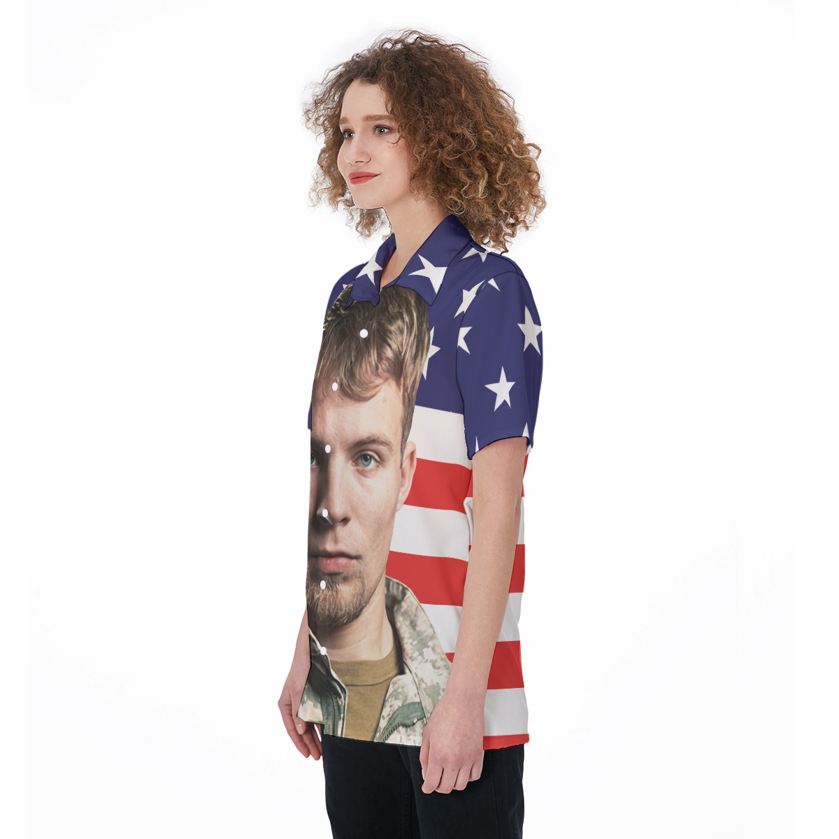 Unique Custom American Flag Button Up Shirt