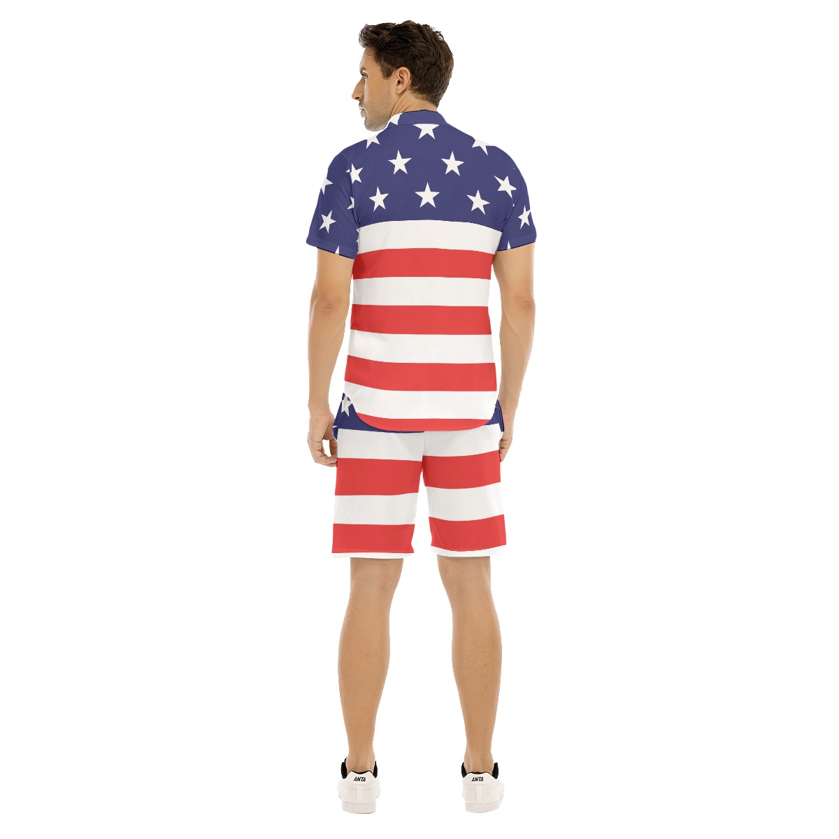 Custom Face USA Flag Men's Hawaiian Set