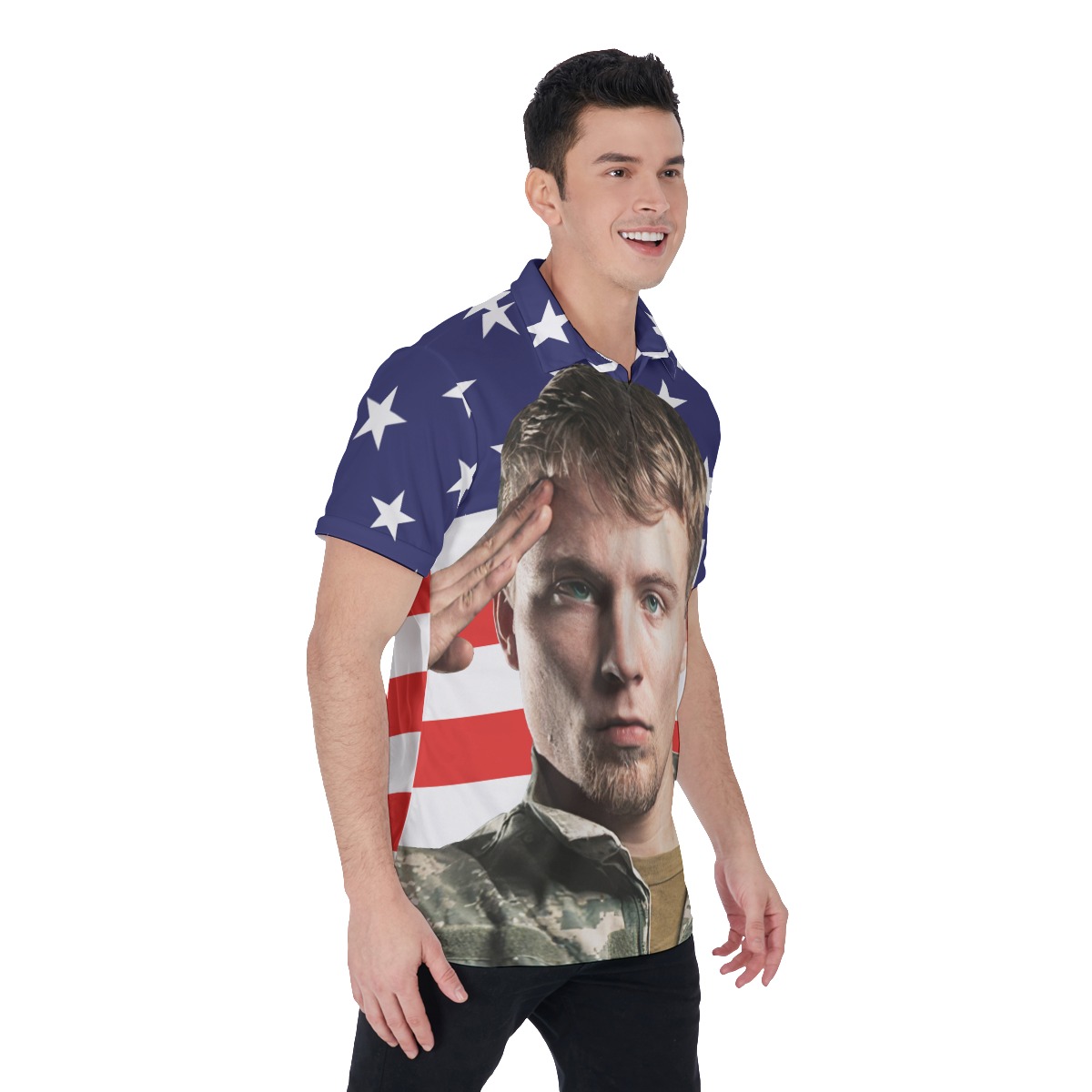 Custom Face Patriotic Day Men's Polo Shirt