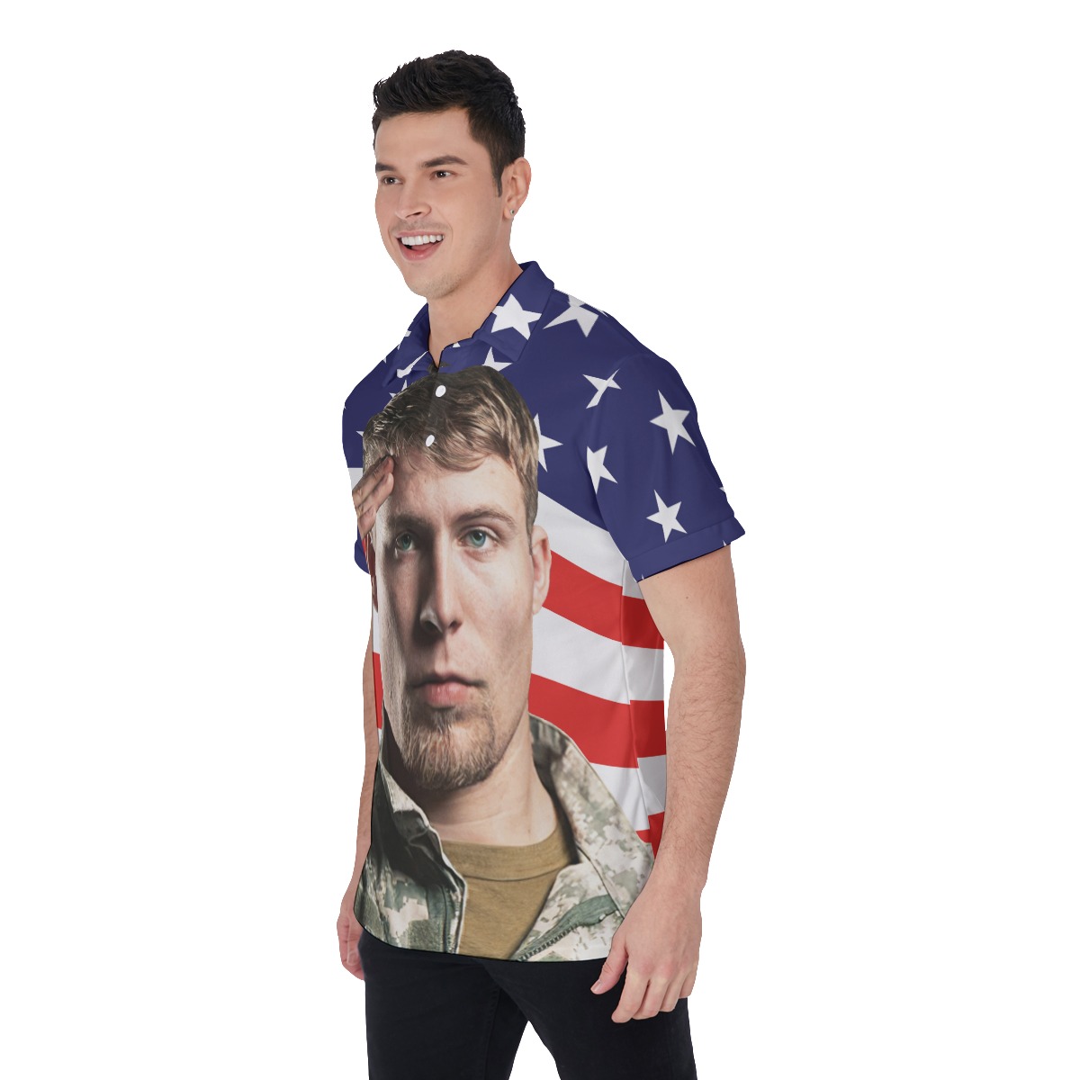 Custom Face Patriotic Day Men's Polo Shirt