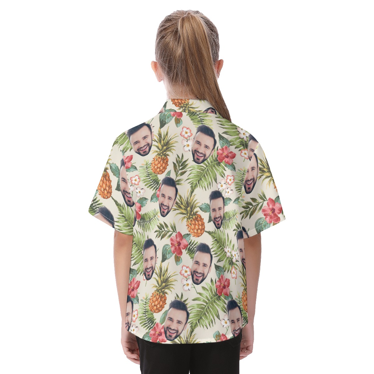 Funny Kid Button Up Shirt With Custom Face