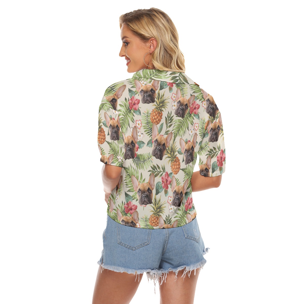 Custom Face Vintage Flower Crop Top For Women