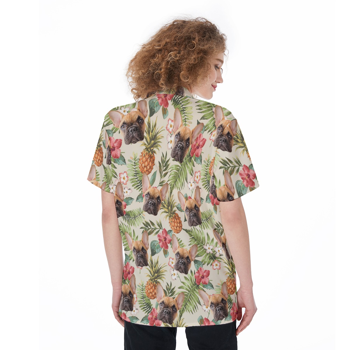 Custom Face Button Up Shirt For Women