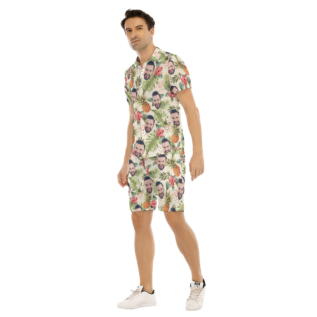Vintage Men's Hawaiian Set With Custom Face Print
