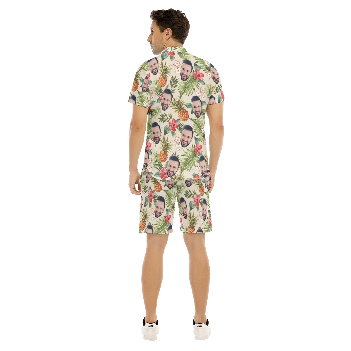 Vintage Men's Hawaiian Set With Custom Face Print