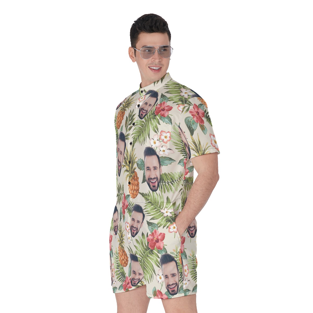 Custom Face Tropical Romper For Men