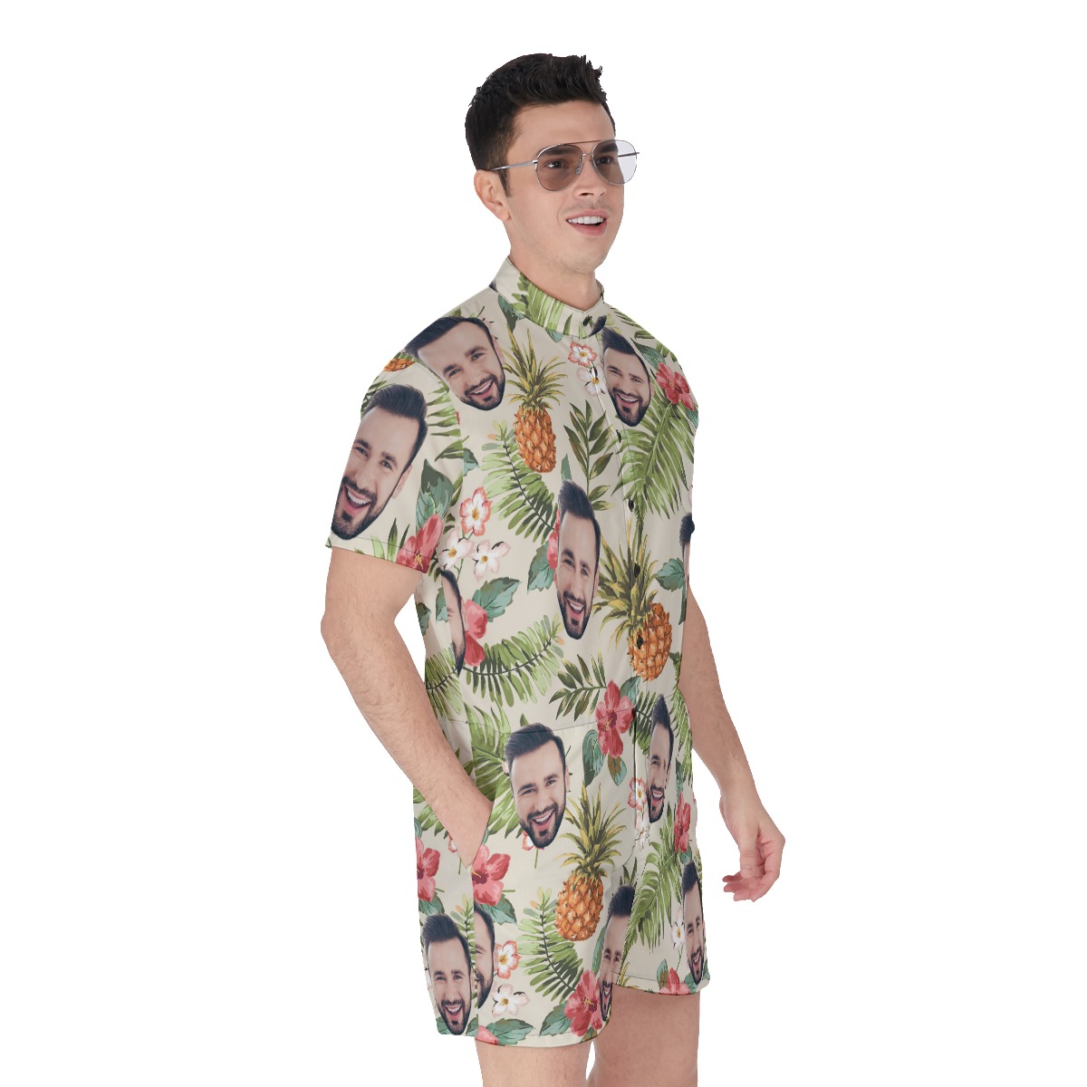 Custom Face Tropical Romper For Men