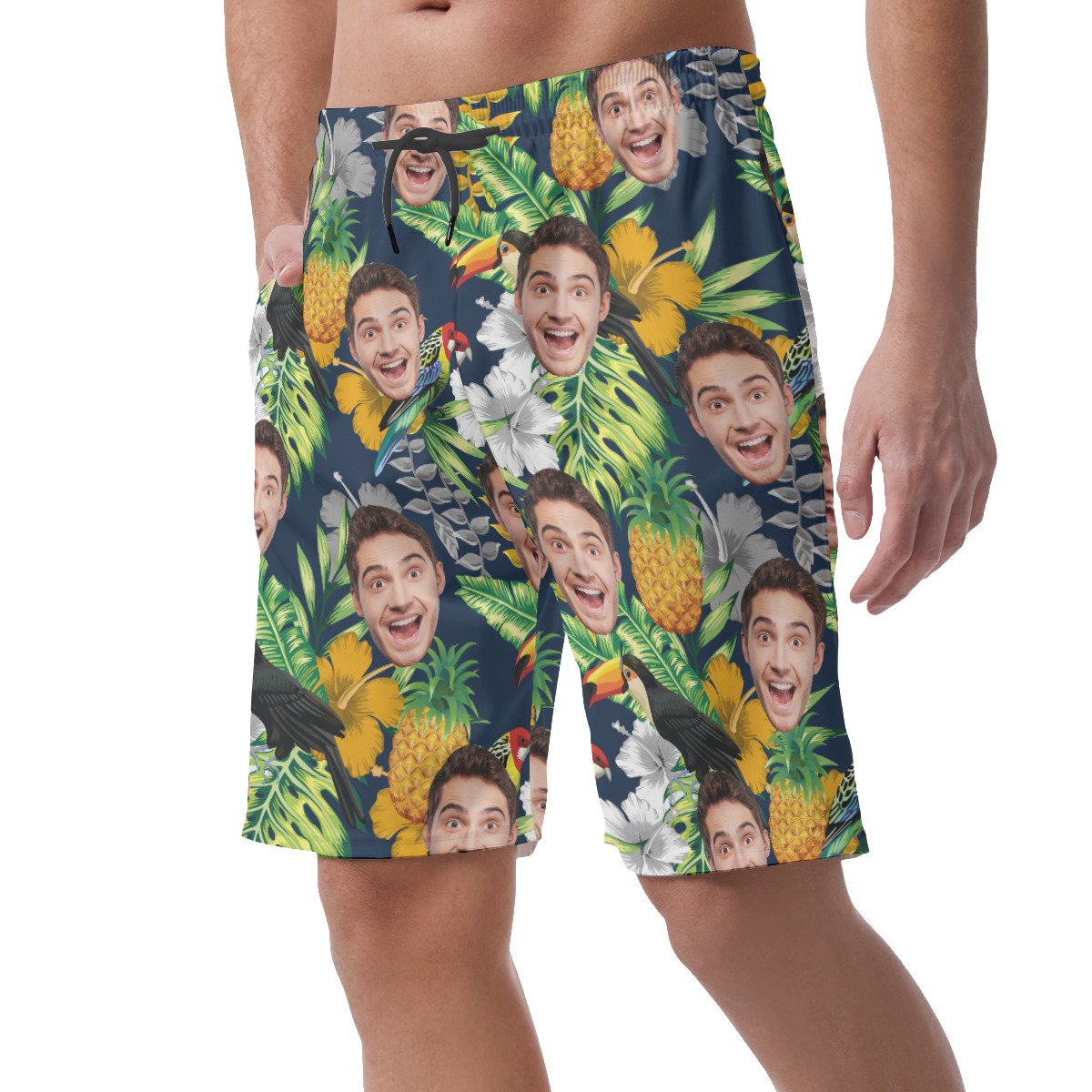 Tropical Custom Face Mix Parrots Men's Casual Shorts