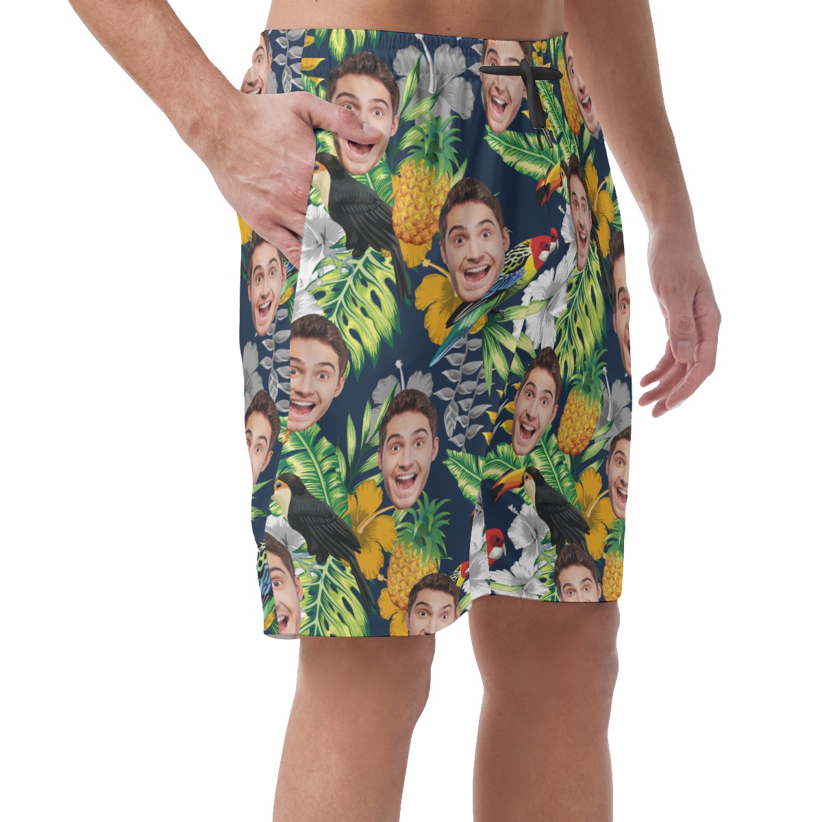 Tropical Custom Face Mix Parrots Men's Casual Shorts