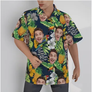 Custom Face Tropical Parrots Hawaiian Shirt