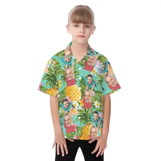 Cute Custom Face Father And Kids Aloha Shirt