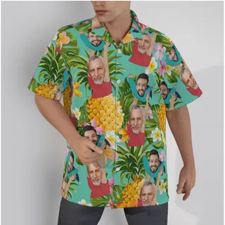 Funny Custom Face Father And Kids Tropical Hawaiian Shirt