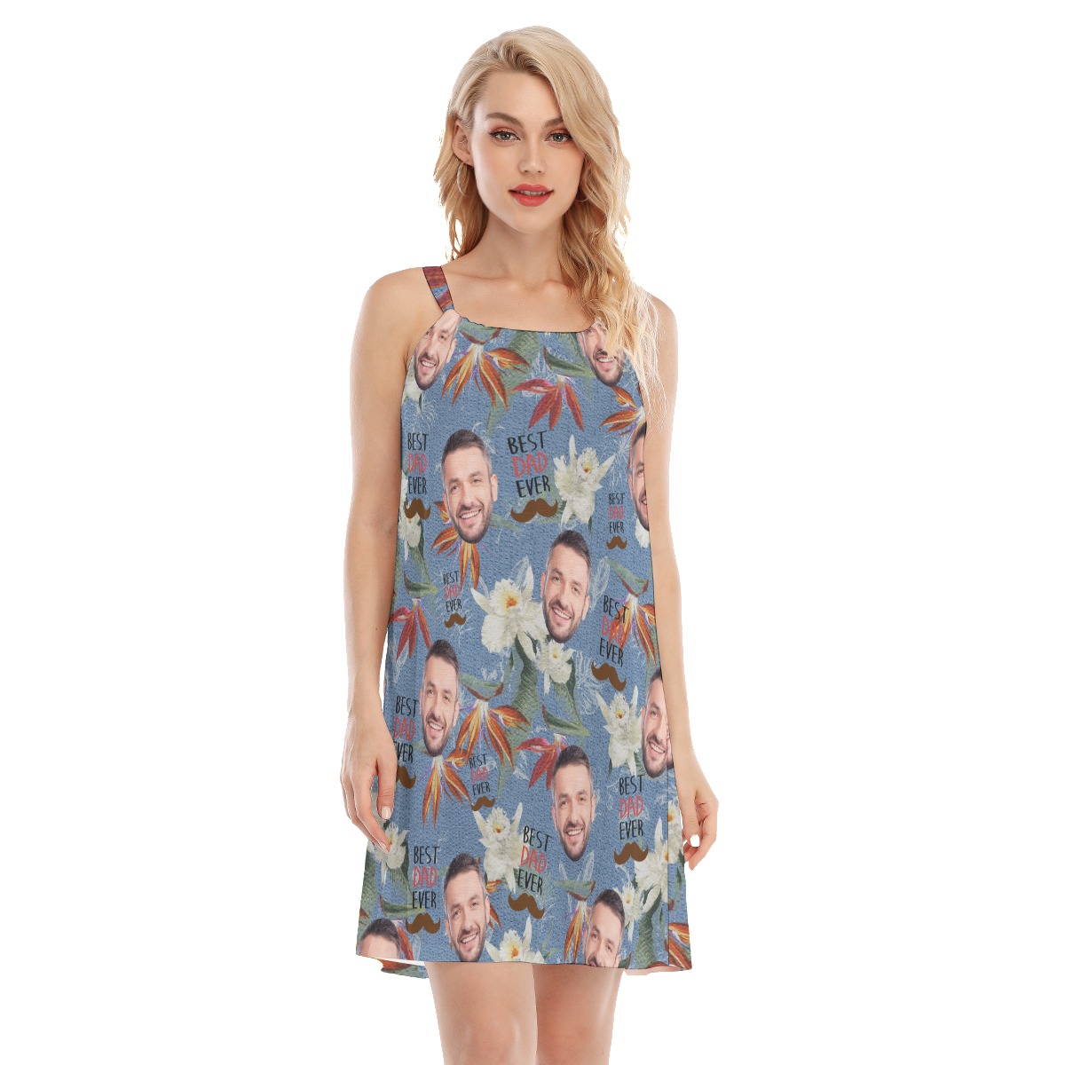 Custom Face Father's Day Hawaiian Cami Dress - variant image 1