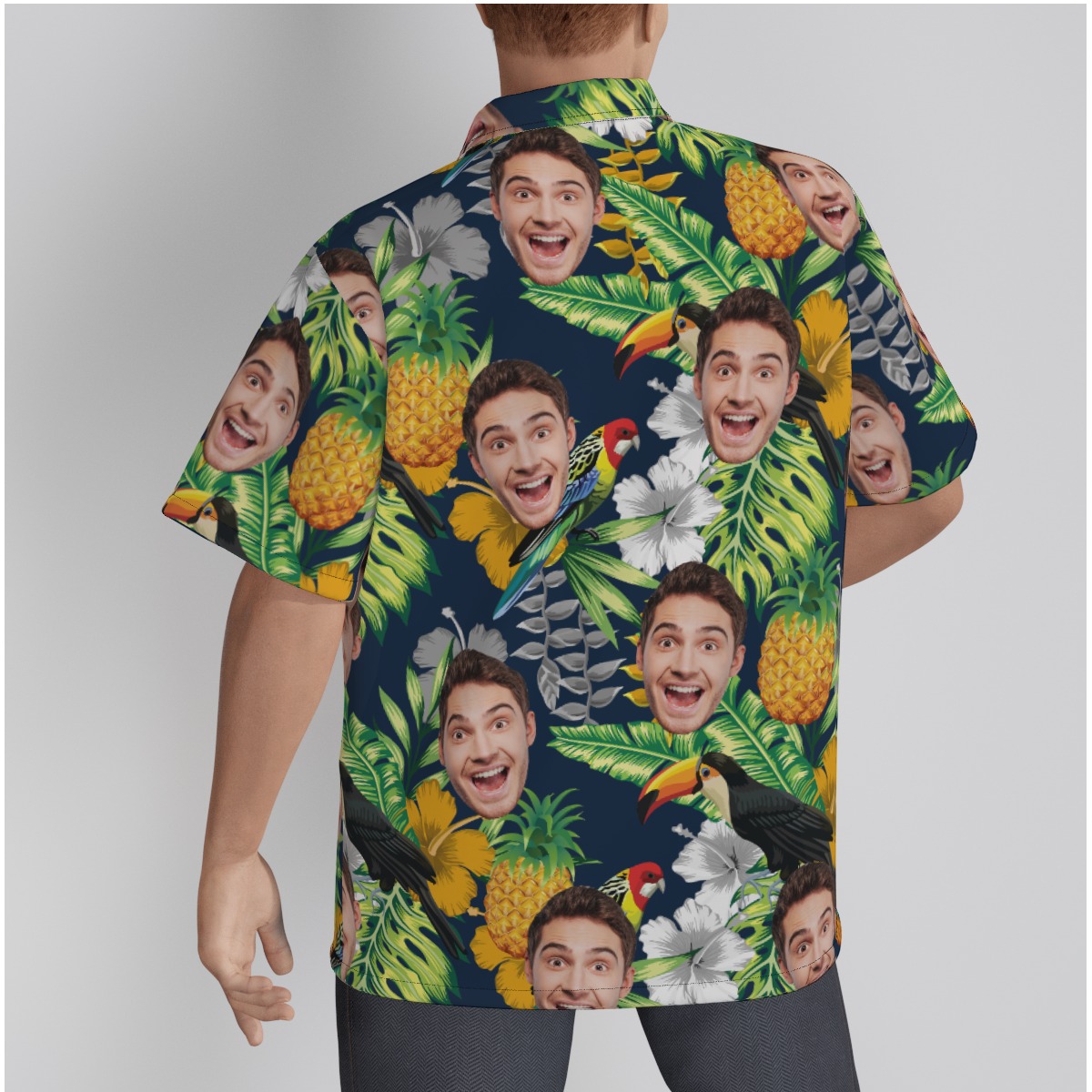 Custom Face Tropical Parrots Hawaiian Shirt