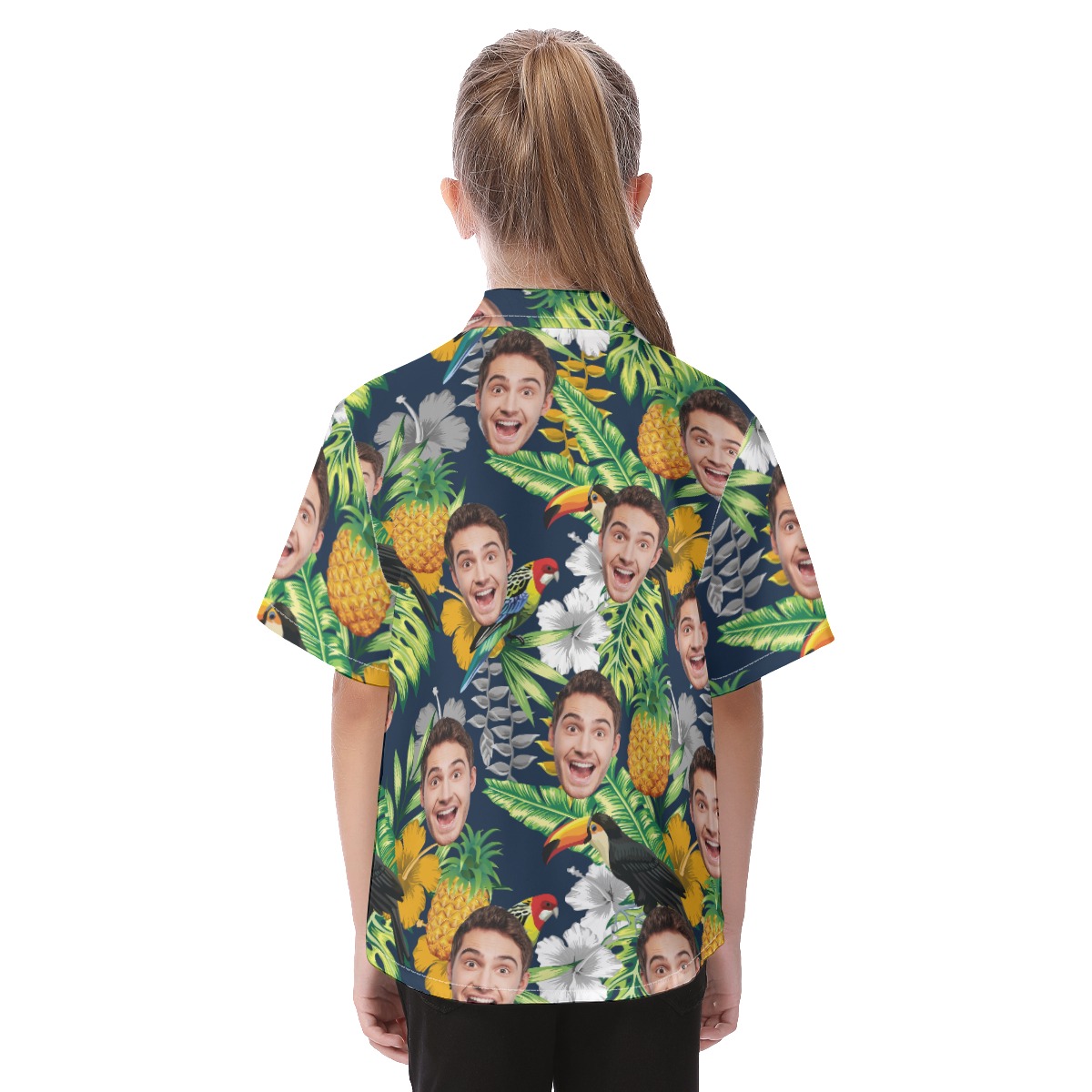 Cute Personalized Tropical Parrots Hawaiian Shirt For Kids