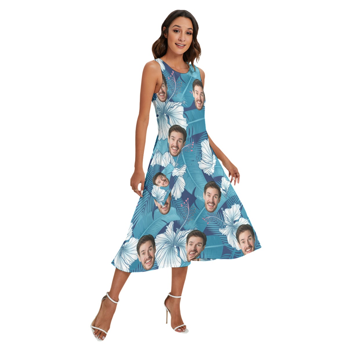Custom Face Women's Dress With Pockets