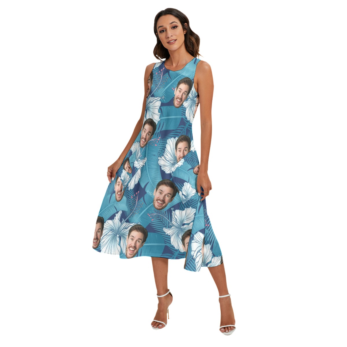 Custom Face Women's Dress With Pockets