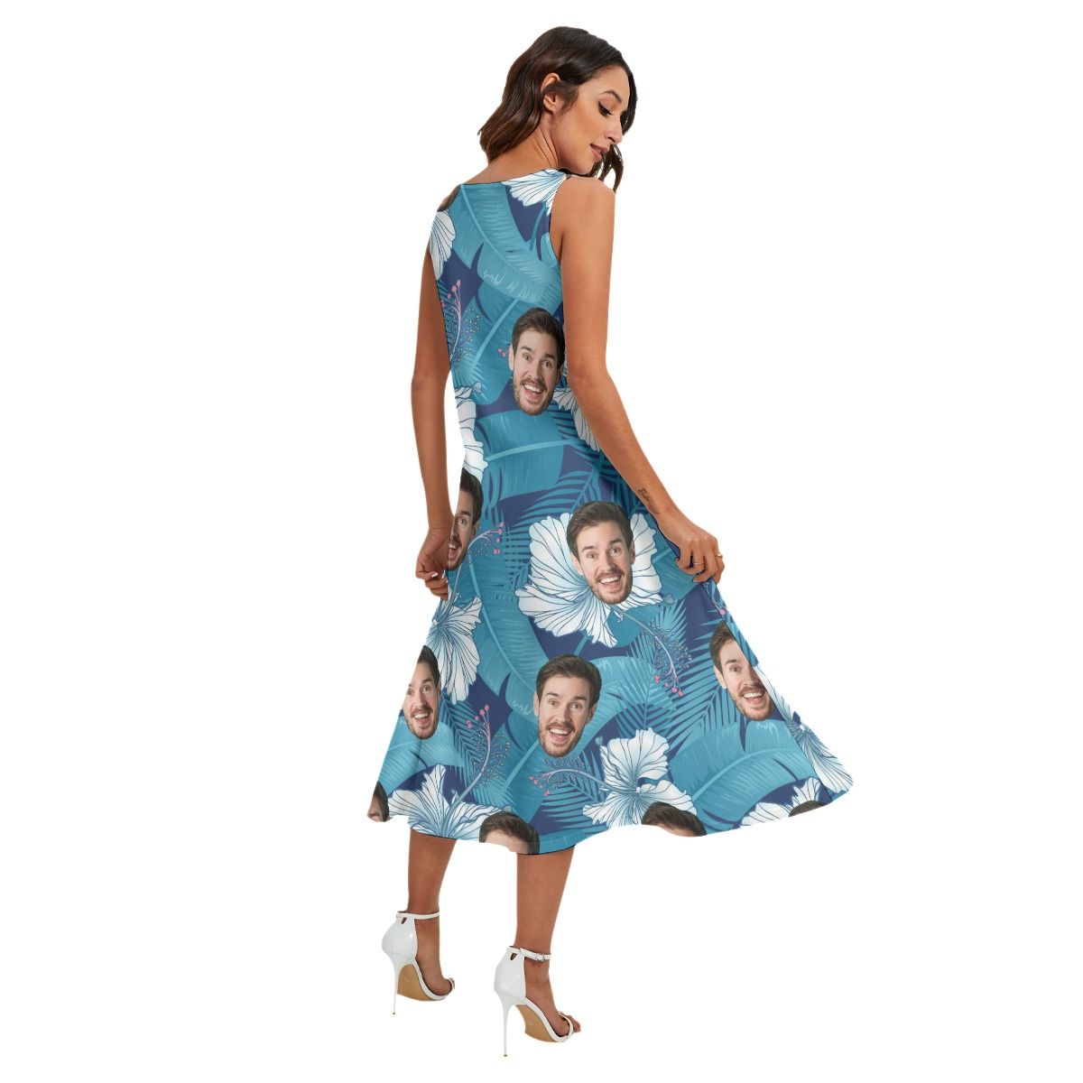 Custom Face Women's Dress With Pockets