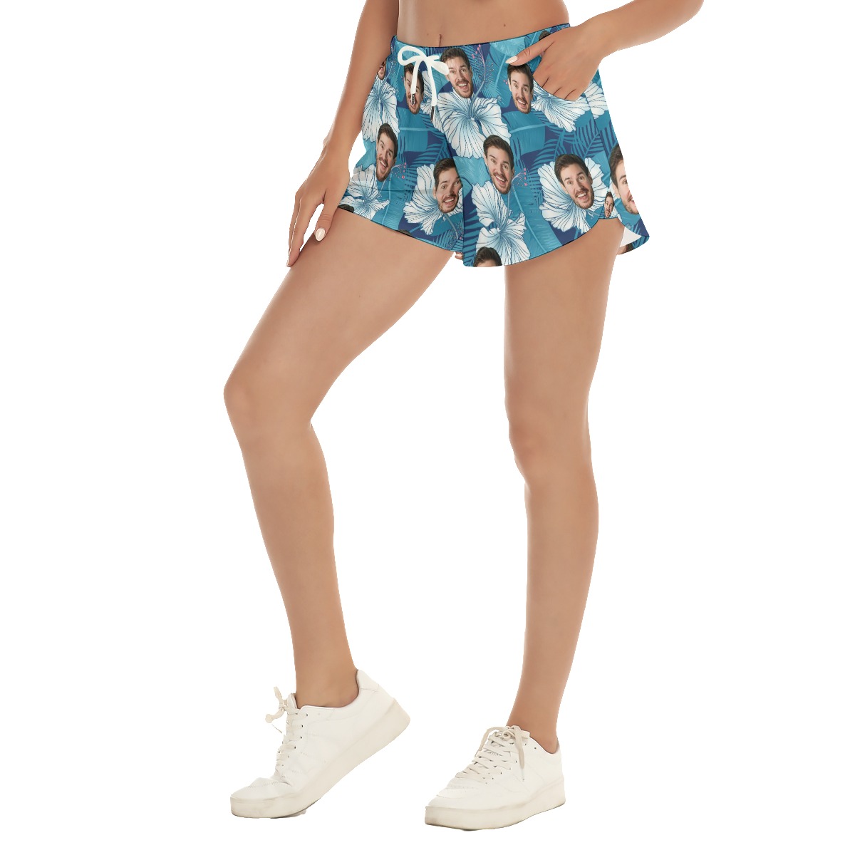 Cool Women's Hawaiian Shorts With Custom Face